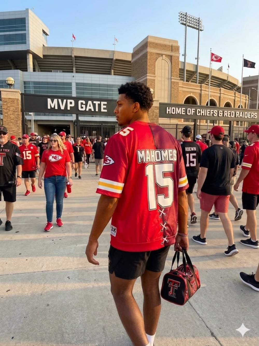 Patrick Mahomes 3X Texas Tech Red Raiders | Kansas City Chiefs Split MVP Jersey
